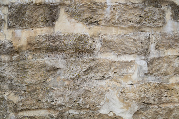 Rocky brick wall. stone wall background. abstract grunge texture. old gray masonry