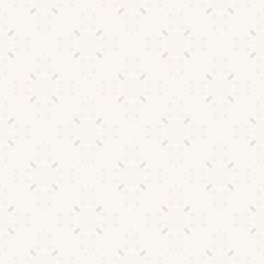 Vector minimalistic seamless pattern. Subtle beige and white minimal geometric texture. Abstract monochrome background with small shapes, tiny lines. Delicate design for decor, wallpapers, fabric, web