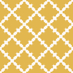 Simple abstract vector geometric seamless pattern in white and yellow colors