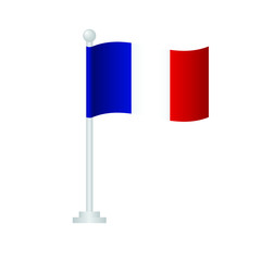 France flag. National flag of France on pole vector 