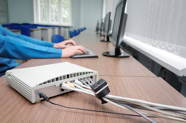 cyber security internet and networking concept. Concept of internet password security, data...