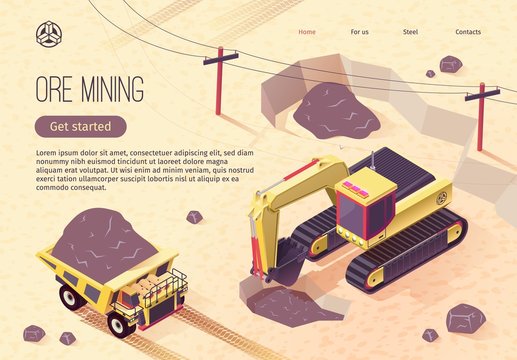 Banner for Ore Mining with Extractive Machinery