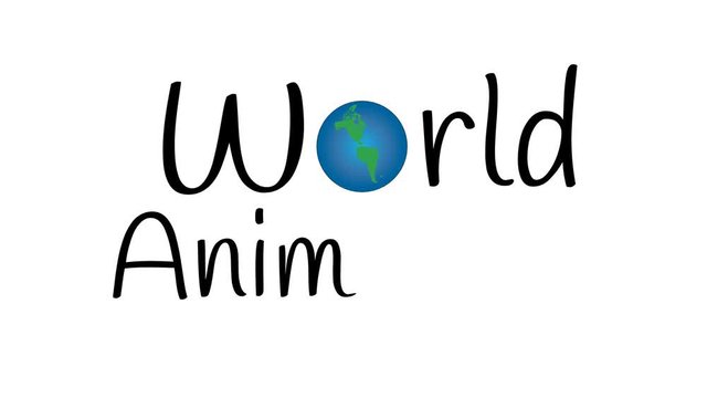 World Animal Day illustrated on white banner with globe and animals.