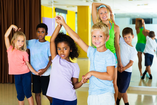 Preteen Kids Training In Dance Studio