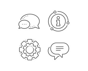 Text message line icon. Chat bubble, info sign elements. Chat comment sign. Speech bubble symbol. Linear text message outline icon. Information bubble. Vector