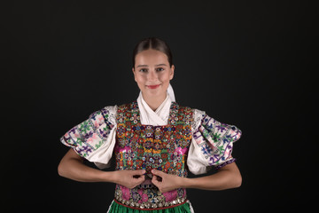 Slovak folklore. Slovakian folklore girl.