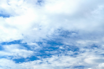 Blue real sky with white clouds. The azure blur sky background, high resolution.