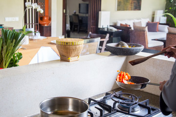 Making a healthy meal at home