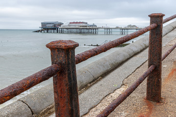 Fototapeta premium old rusty guard rails on the beach