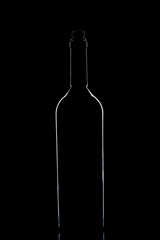 Wine bottle on a black background