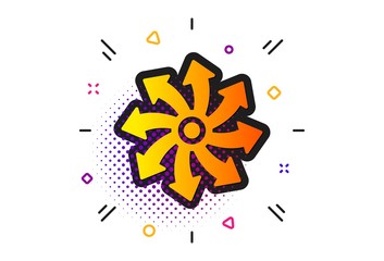 Multifunction sign. Halftone circles pattern. Versatile icon. Classic flat versatile icon. Vector