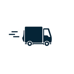 truck delivery icon. vector black symbol on white