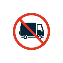 no trucks allowed. vector symbol on white