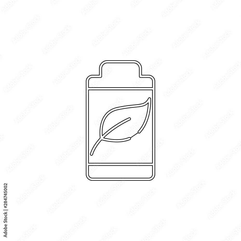 Aufkleber eco battery icon. element of sustainable energy for mobile concept and web apps icon. outline, thin 