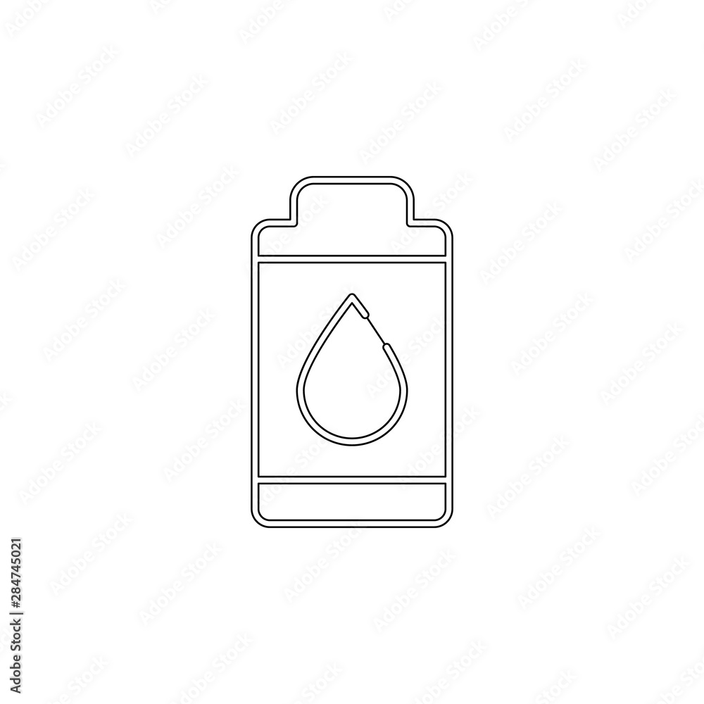Poster battery water power icon. element of sustainable energy for mobile concept and web apps icon. outlin