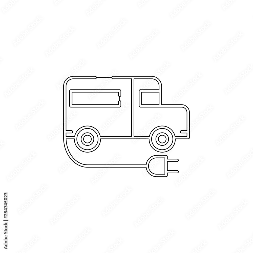 Poster Eco School Bus icon. Element of sustainable energy for mobile concept and web apps icon. Outline, thin line icon for website design and development, app development