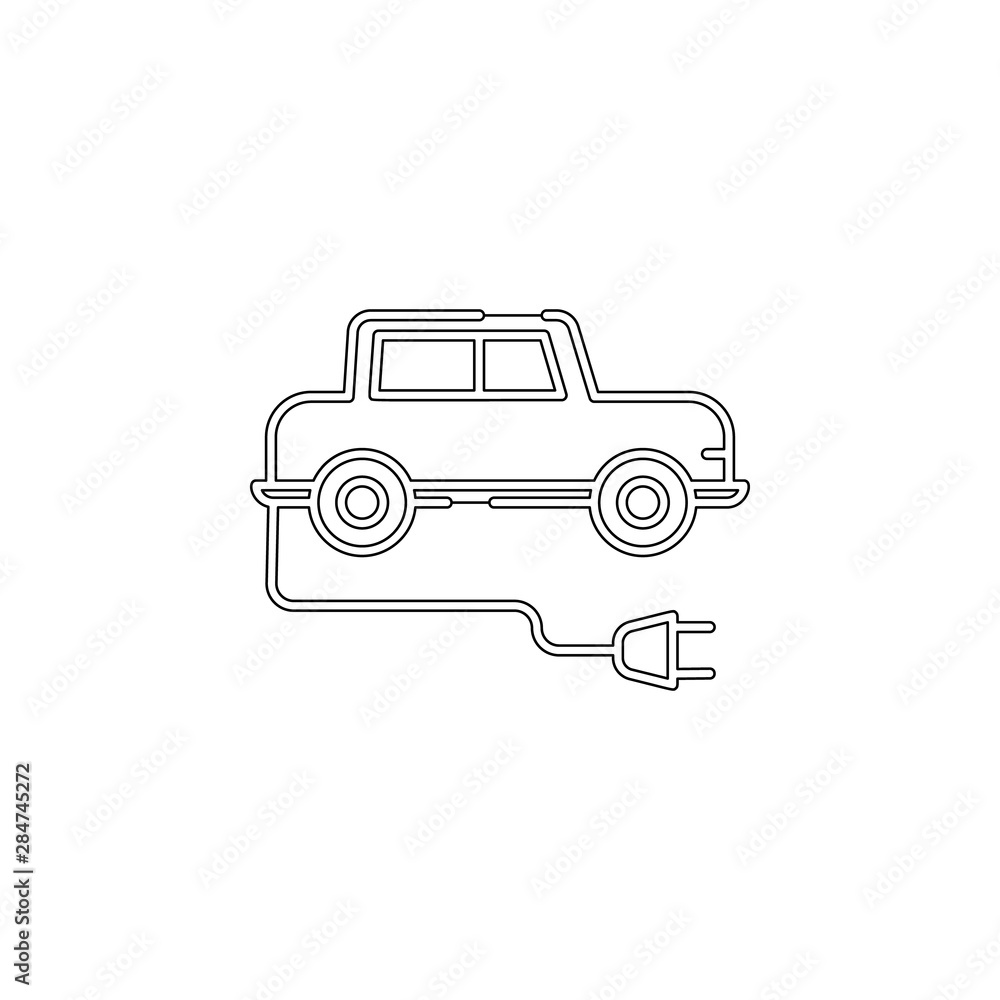 Poster Eco automobile, car icon. Element of sustainable energy for mobile concept and web apps icon. Outline, thin line icon for website design and development, app development