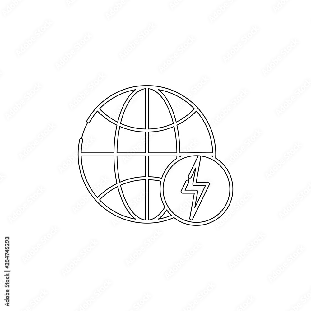 Poster earth energy icon. element of sustainable energy for mobile concept and web apps icon. outline, thin