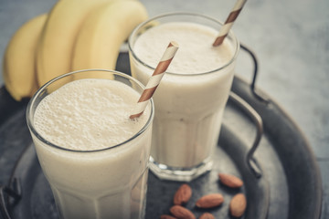 Banana smoothie with almond milk