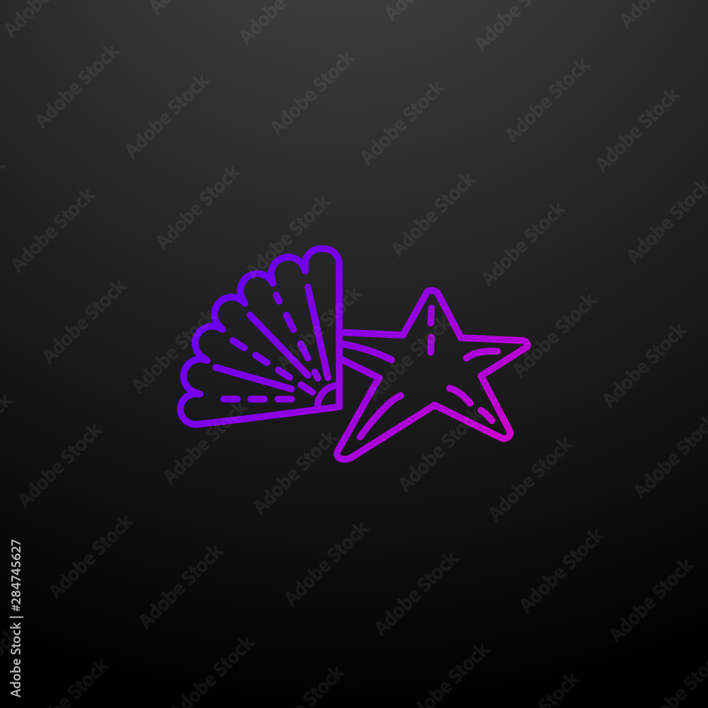 Poster seashells dusk style nolan icon. elements of summer holiday and travel set. simple icon for websites