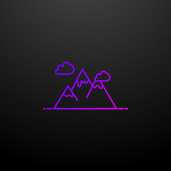 The mountains dusk style nolan icon. Elements of summer holiday and travel set. Simple icon for websites, web design, mobile app, info graphics