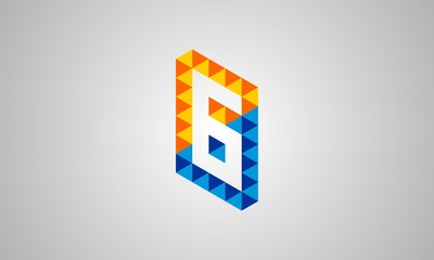 Abstract number 6 logo