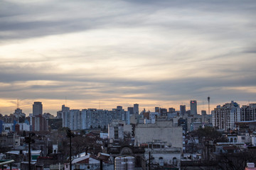 City during sunset in buenos aires
