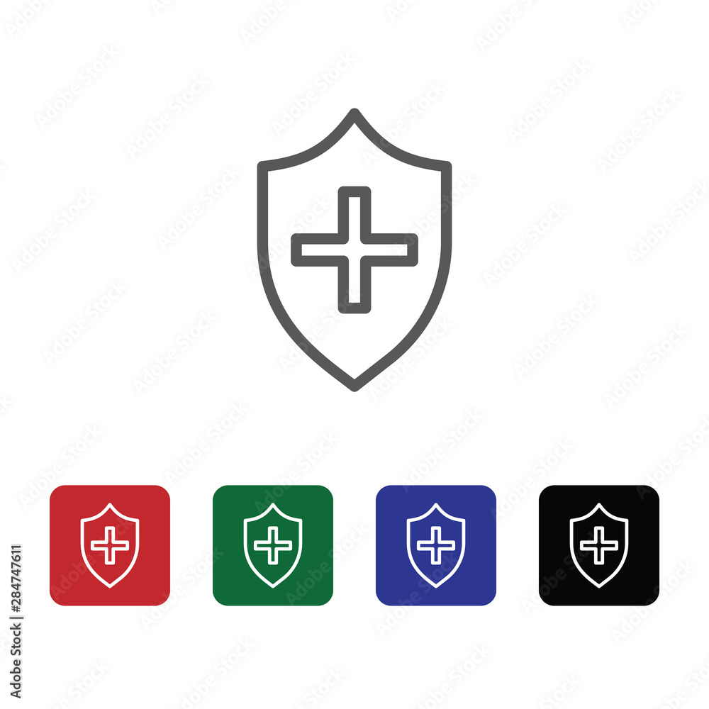 Poster cross, insurance vector icon. element of medicine for mobile concept and web apps illustration. thin