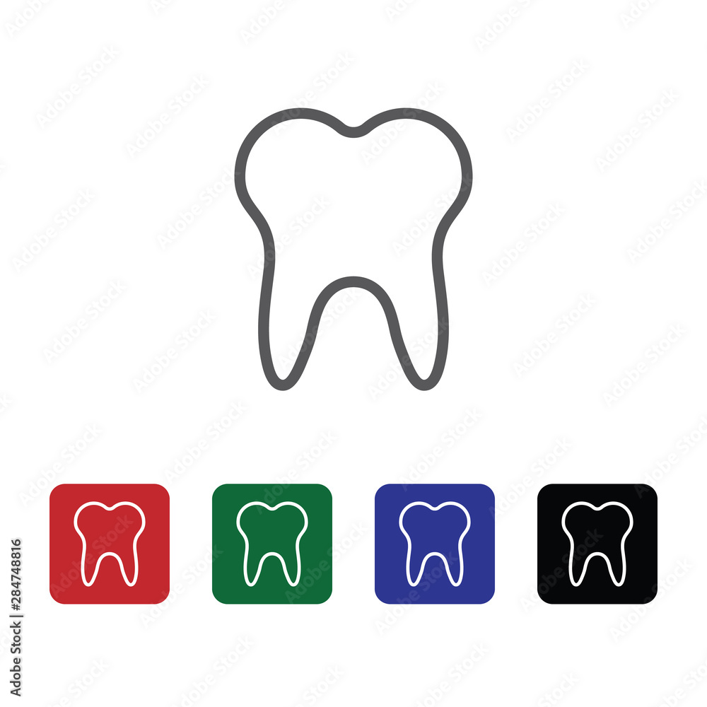 Poster tooth, teeth vector icon. element of medicine for mobile concept and web apps illustration. thin lin