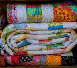 Folded Quilts Stacked