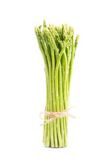 Fresh green asparagus isolated on white background  