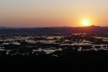 《仙北平野の夕暮れ》秋田県仙北市