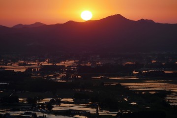 《仙北平野の夕暮れ》秋田県仙北市