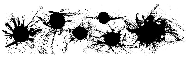 書道　しぶき　毛筆イラスト