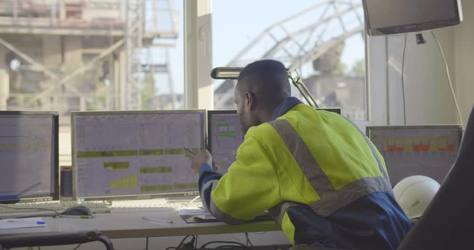 Engineer working in control room