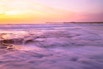 Fototapeta na wymiar Creamy Sunset in Ocean Beach, San Diego