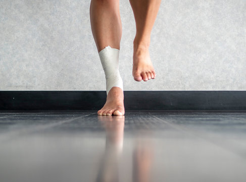 Athlete Balancing To Regain Proprioception On Sprained Ankle 