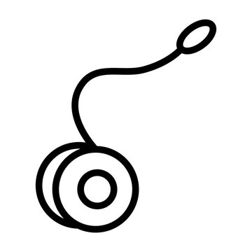 Yo-yo or yoyo toy on string line art vector icon for apps and websites