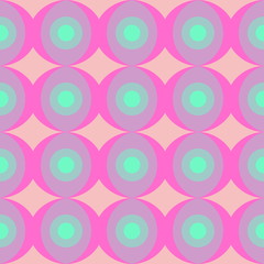 Abstract retro dotted flat seamless pattern with geometric garla