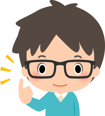 眼鏡をかけた笑顔の若い男性