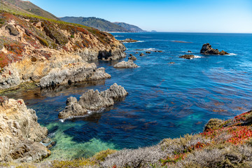 Coastline of California Usa.  Views on HWY 1 in California