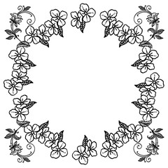 Vintage border of frame, for elegant style leaf flower with retro ornament. Vector