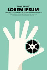 Movie and film festival poster modern vintage retro style