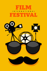 Movie and film festival poster modern vintage retro style