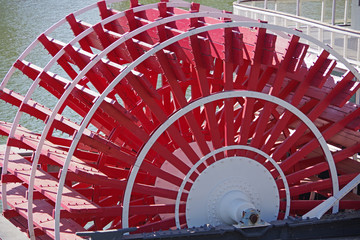 Paddlewheel of a river steamboat