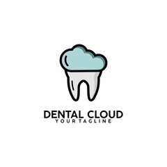 dental cloud tooth vector logo design