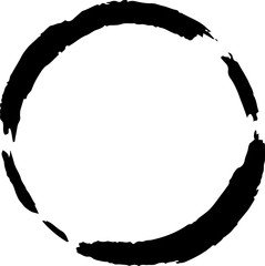 Illustration of hand-drawn black brushstroke circle