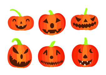 Pumpkin Halloween design on white background illustration vector