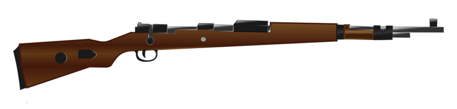 Kar98k vector. Old rifle isolated.