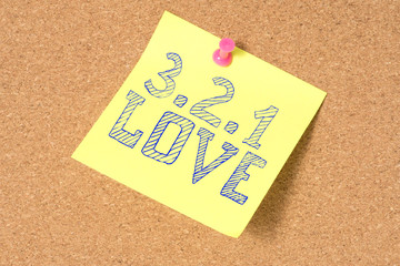 Eine Notiz und Countdown zu Liebe